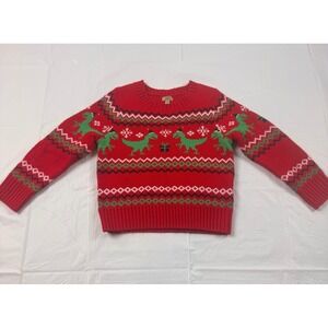Maximus Rex Toddler Boys Red Dinosaur Fair Isle Christmas Sweater 3T FA25TB2512